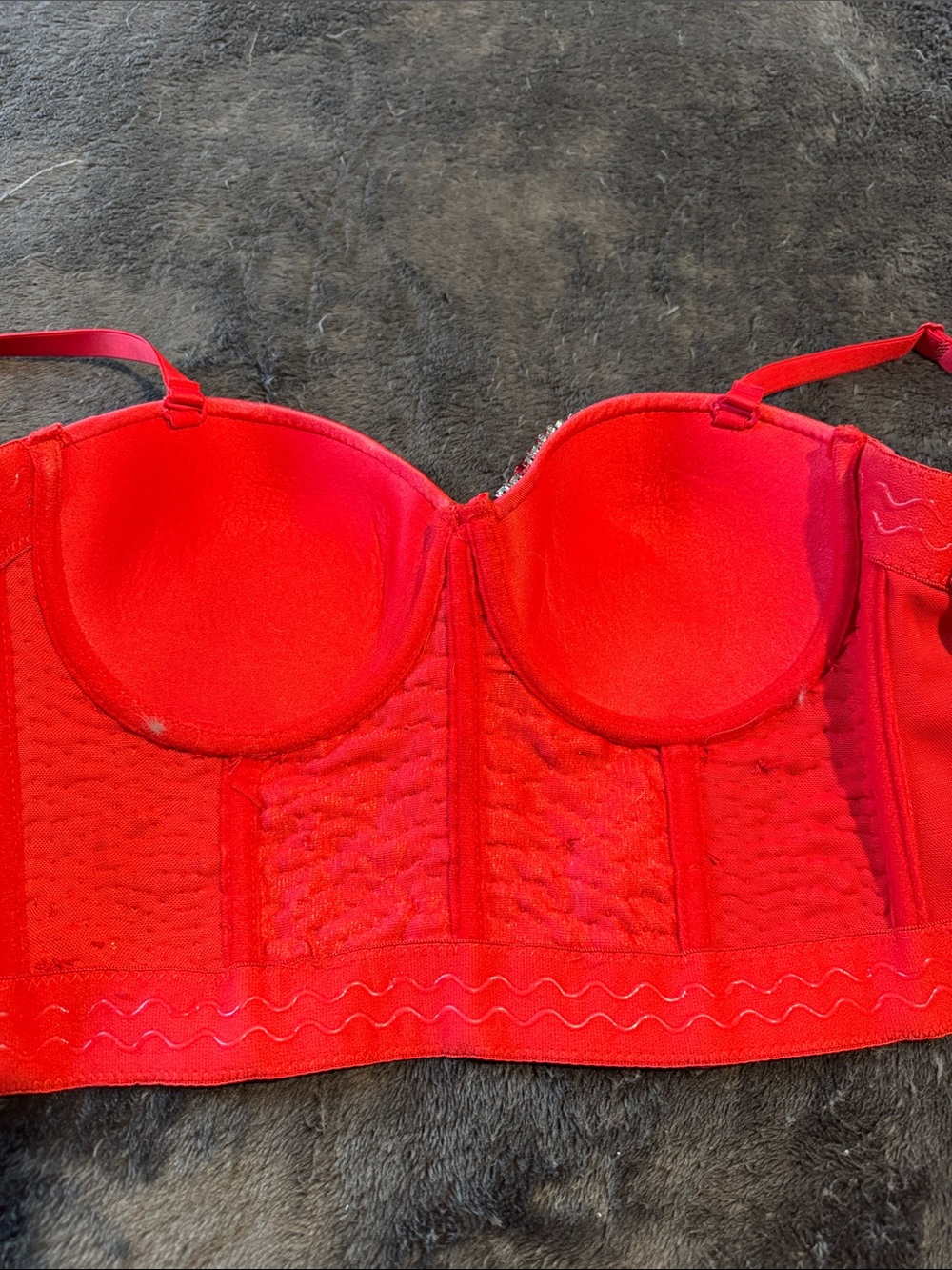 Windsor Red Beaded Bustier Corset Crop Top - Picture 4 of 5